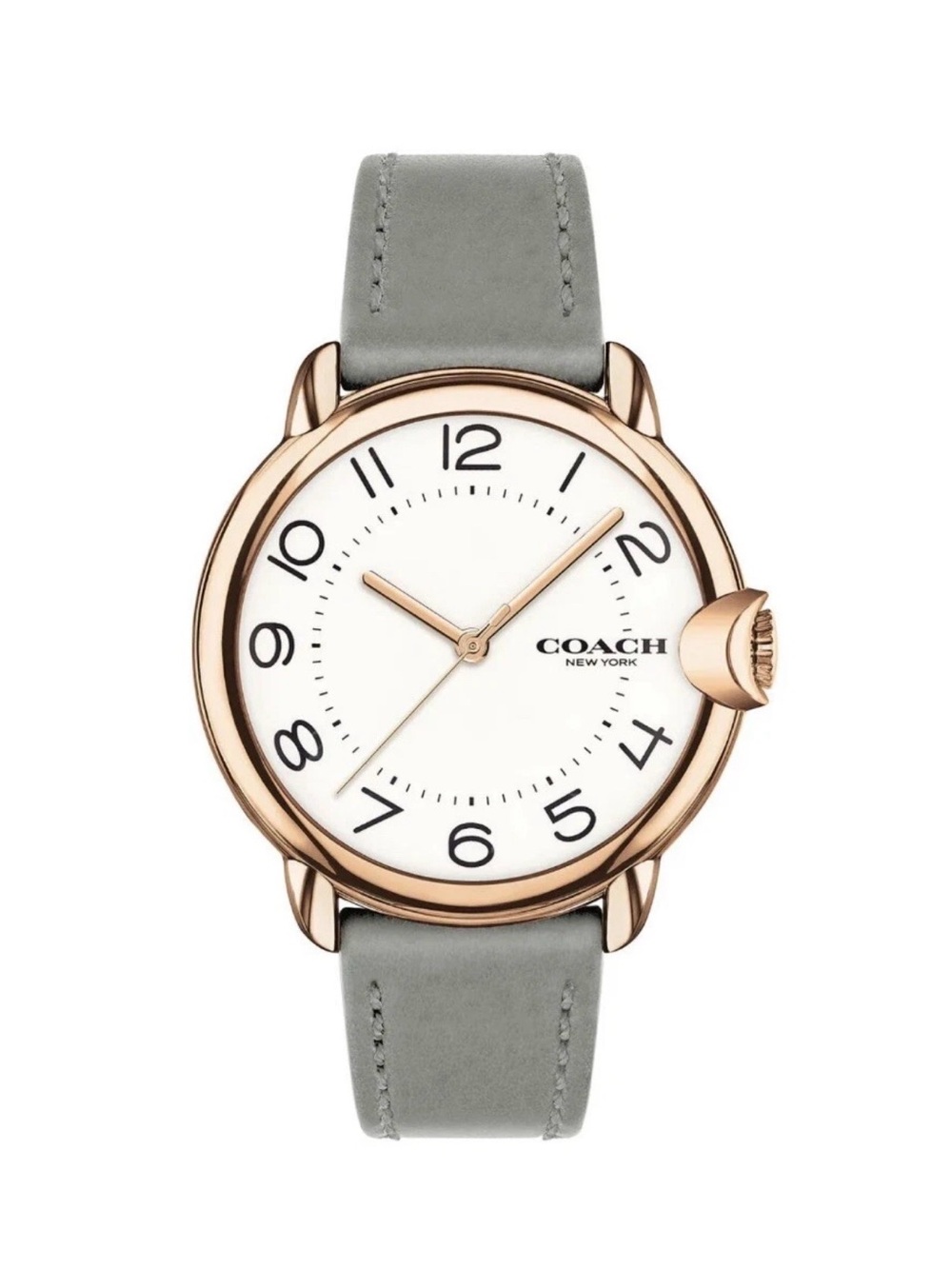 New Coach Arden Women’s White Dial Gray Leather Strap Watch 14503611